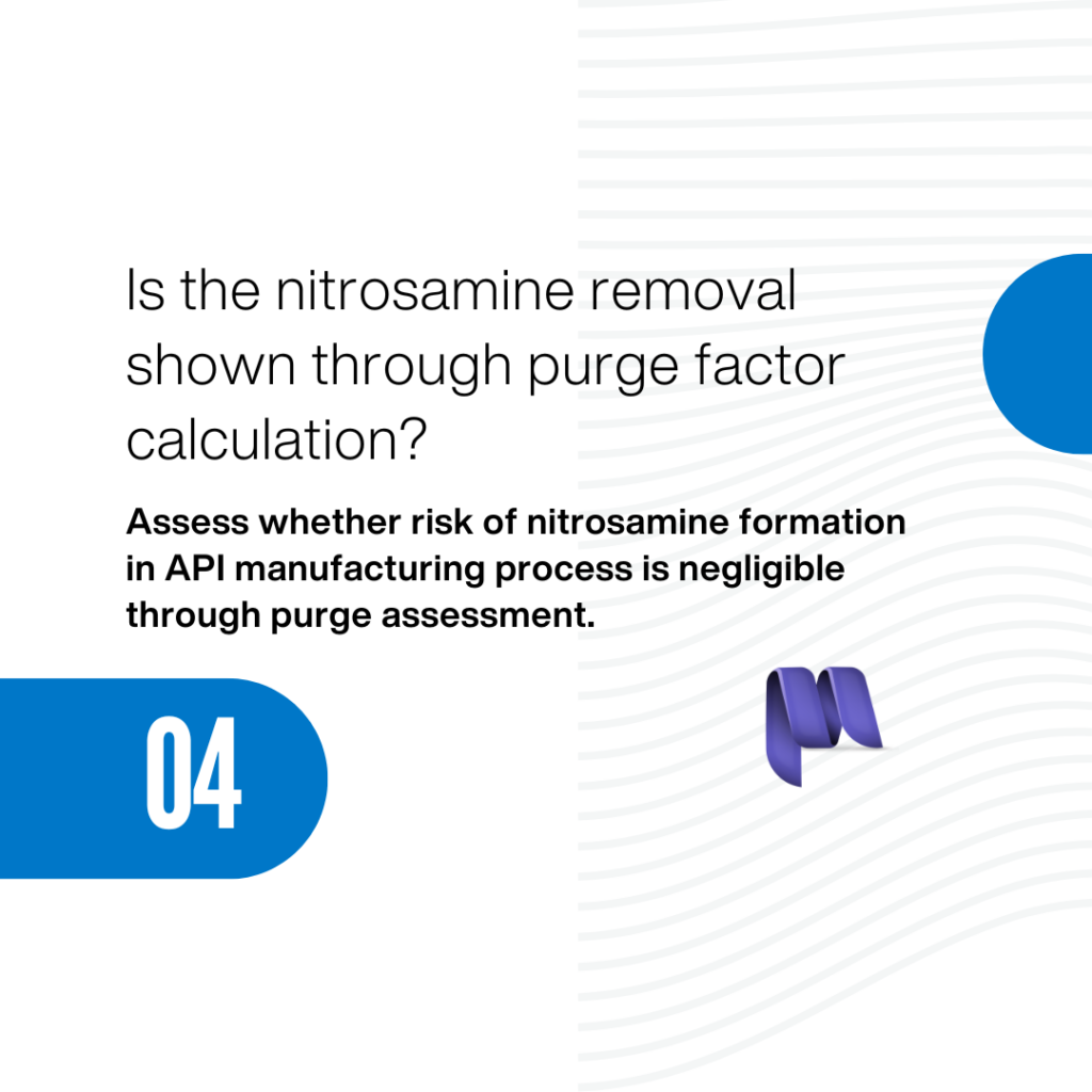 Nitrosamine removal through purge